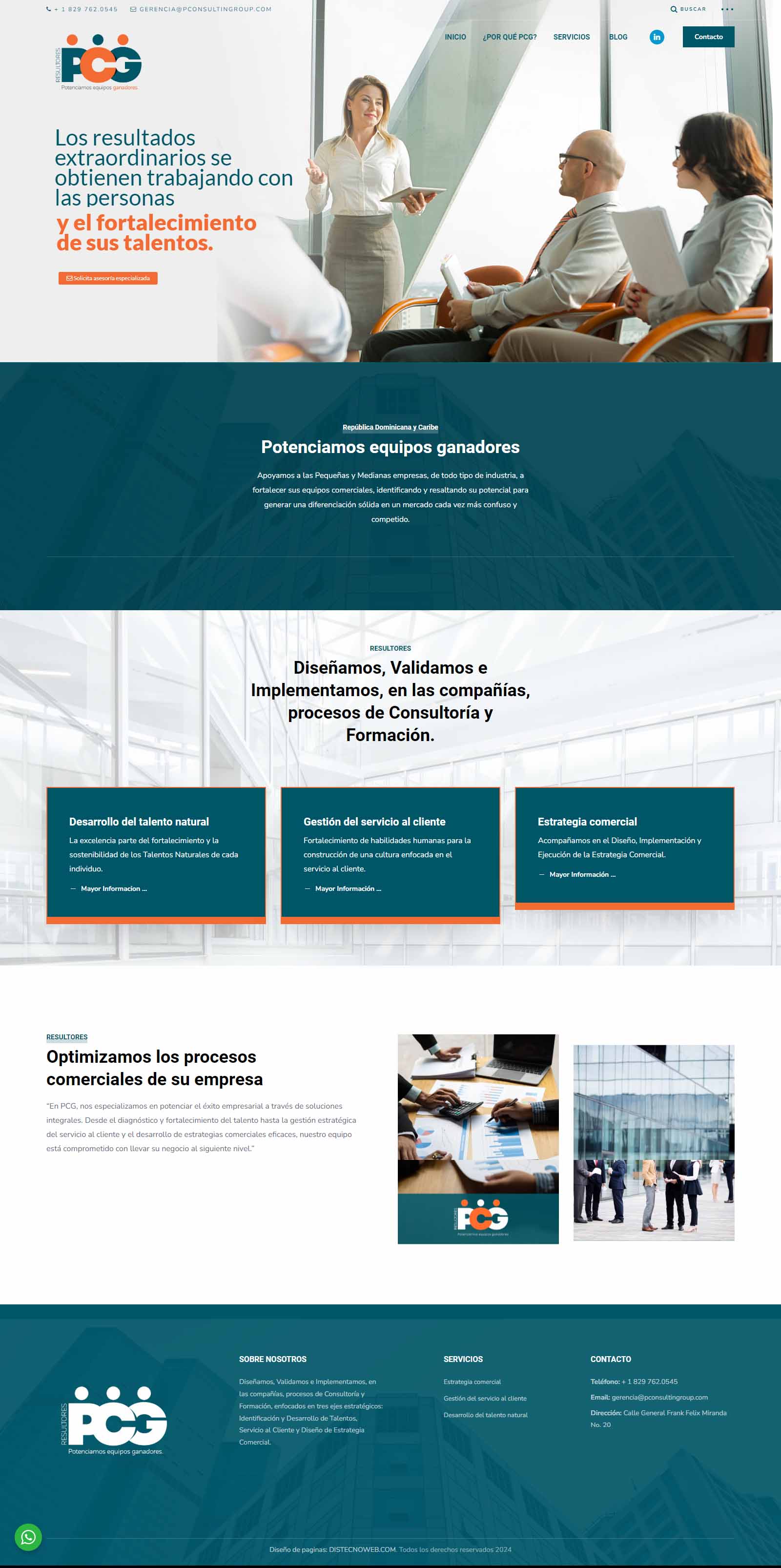 Sitio WordPress PConsulting Group. portafolio WordPress Colombia