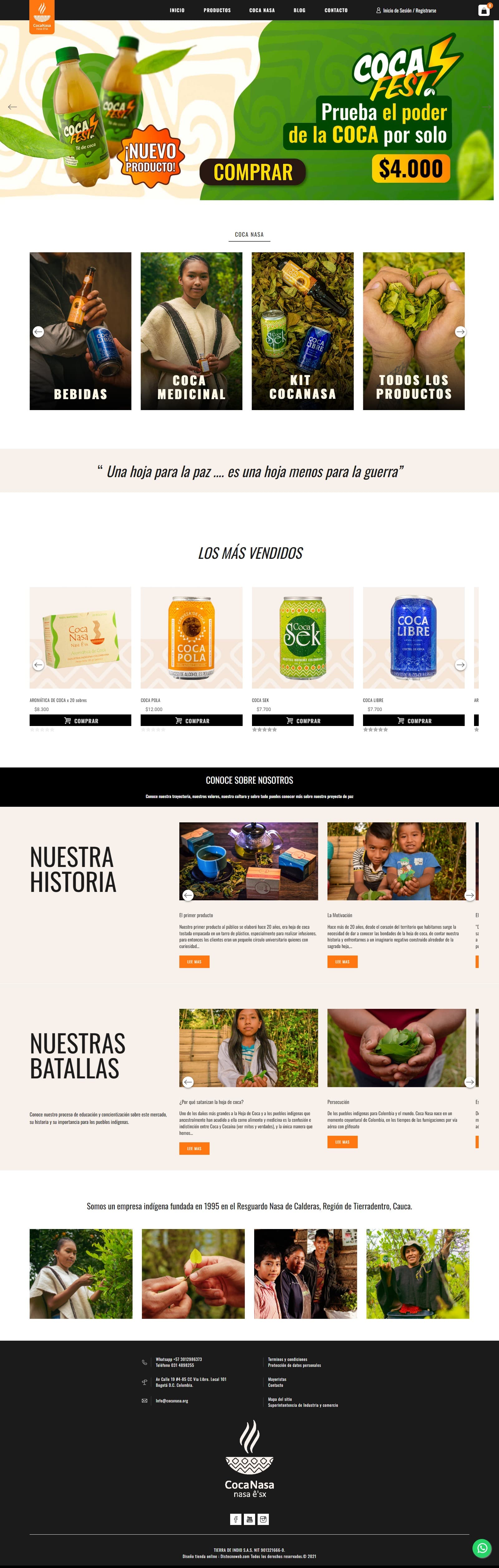 Tienda Online Cocanasa. Portafolio Prestashop Colombia