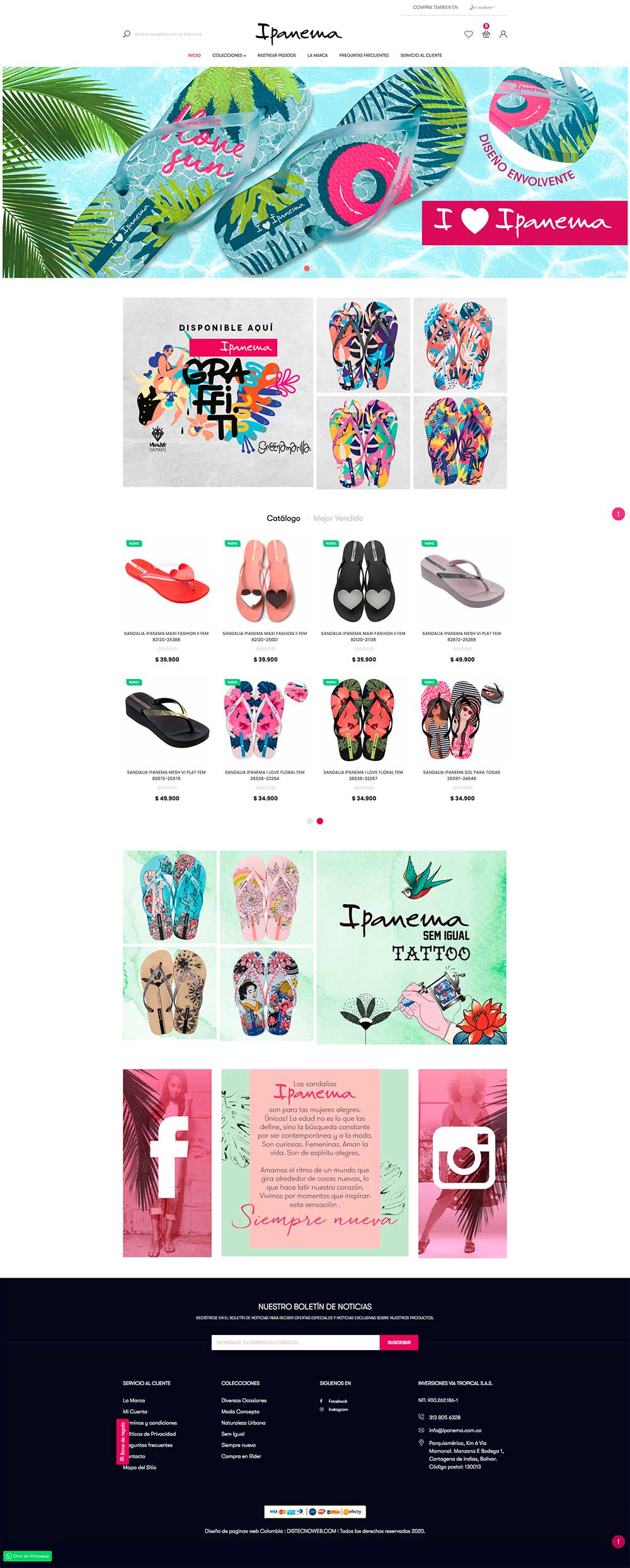 TIENDA ONLINE IPANEMA. Portafolio Prestashop Colombia