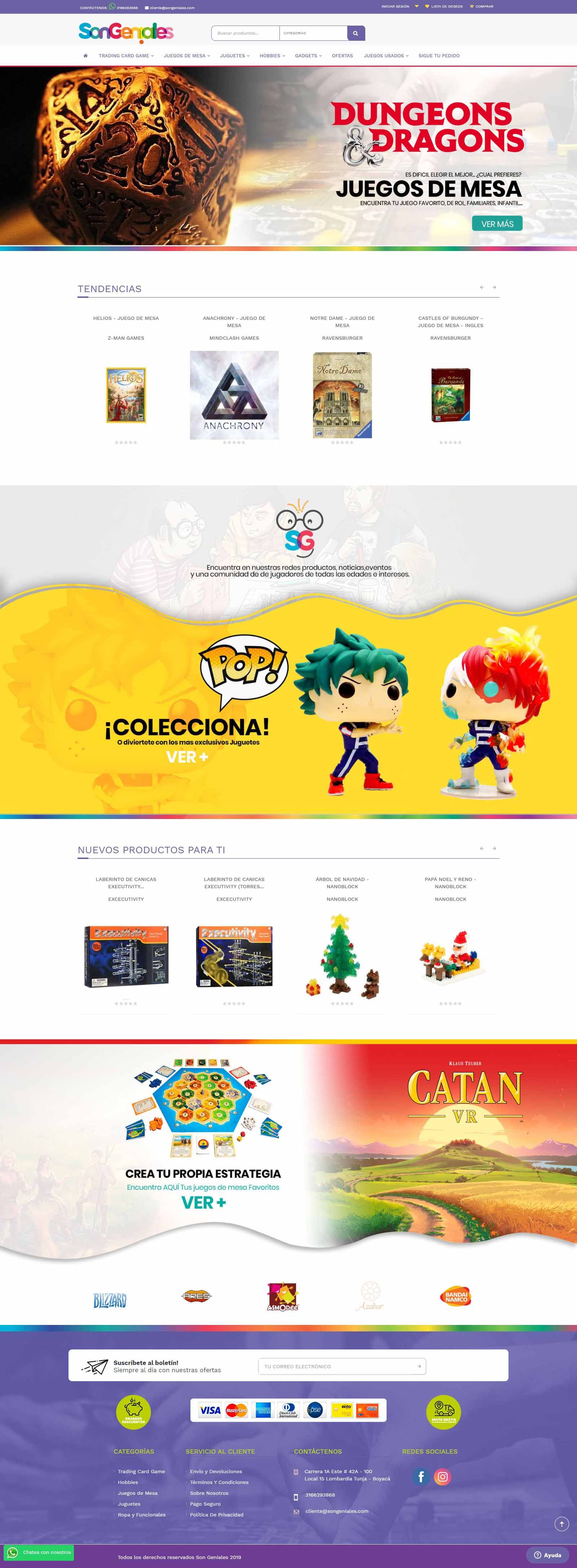 Tienda online Son geniales. Portafolio prestashop Colombia