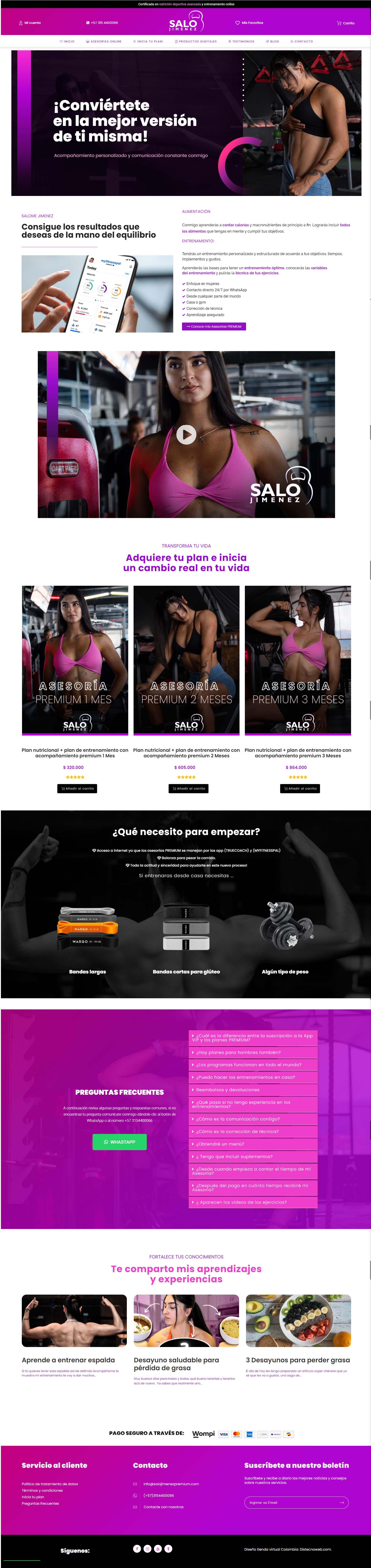 Salo Jimenez Premium. Portafolio prestashop Colombia